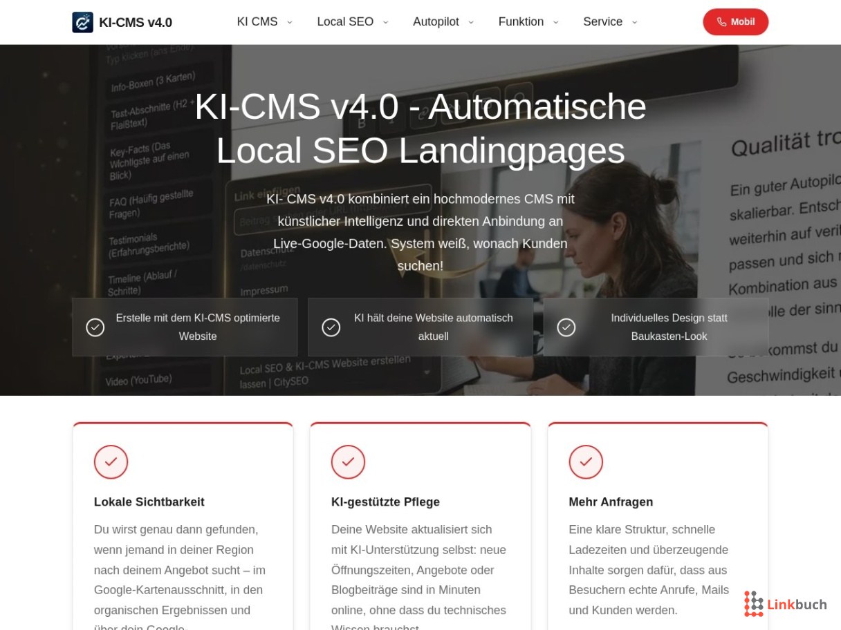 KI-CMS v4.0 - Automatische Local SEO Landingpages