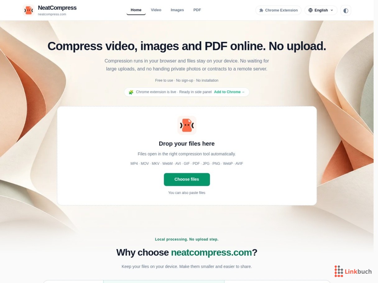 NeatCompress - Kostenloser Video, Audio & PDF Komp