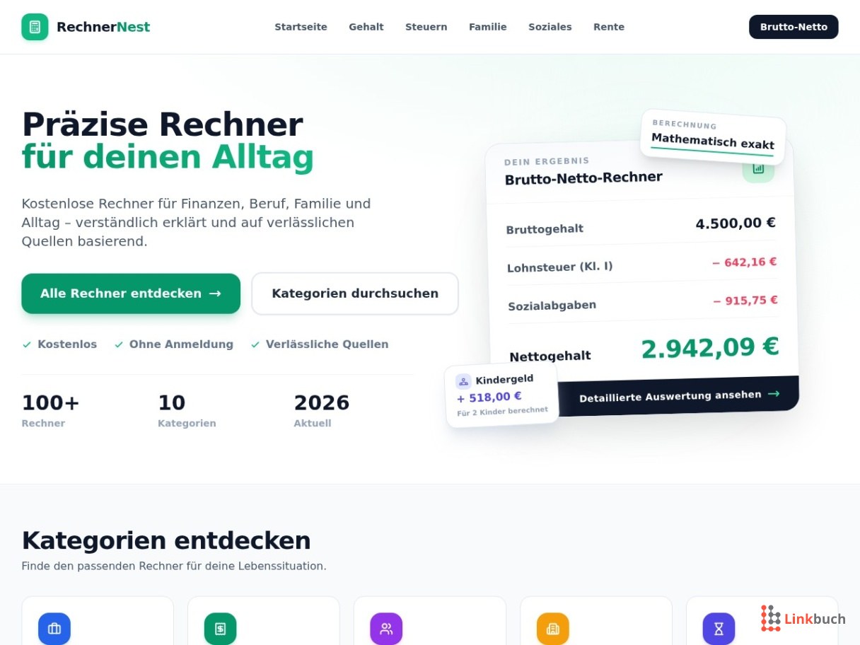 RechnerNest – Kostenlose Online-Rechner