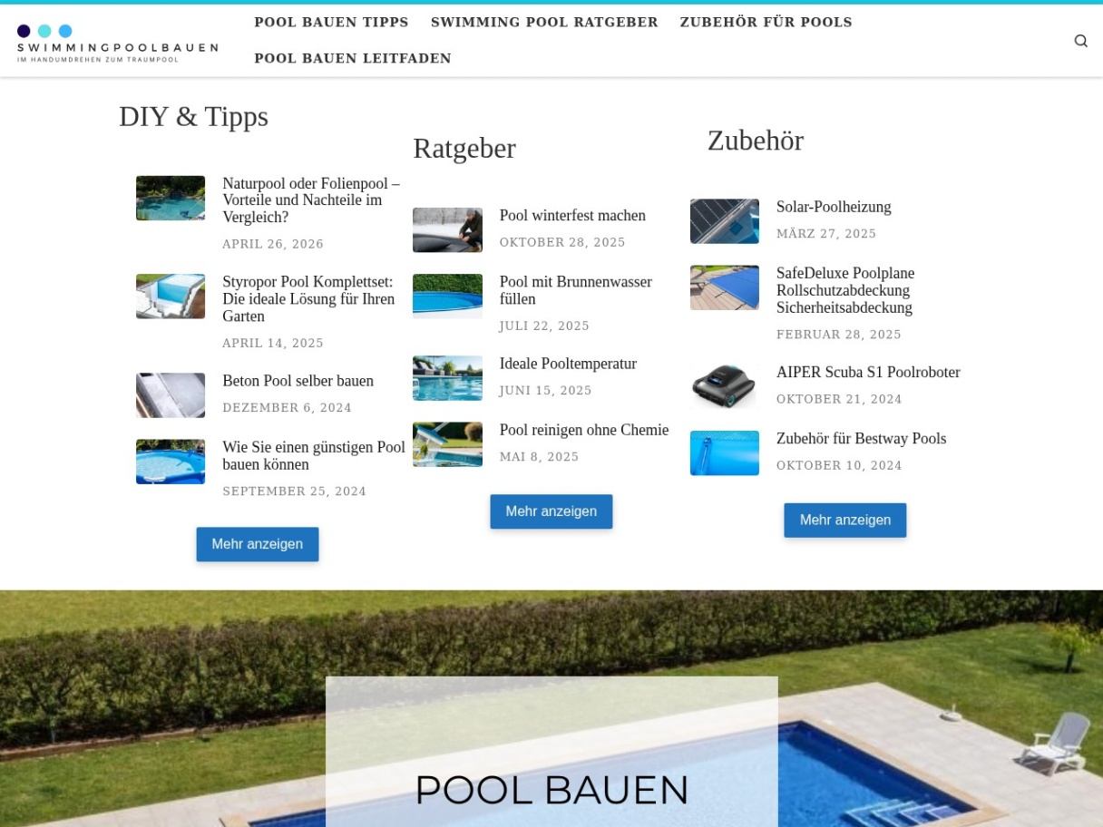 Swimmingpoolbauen - Alles rund um den eigenen Pool