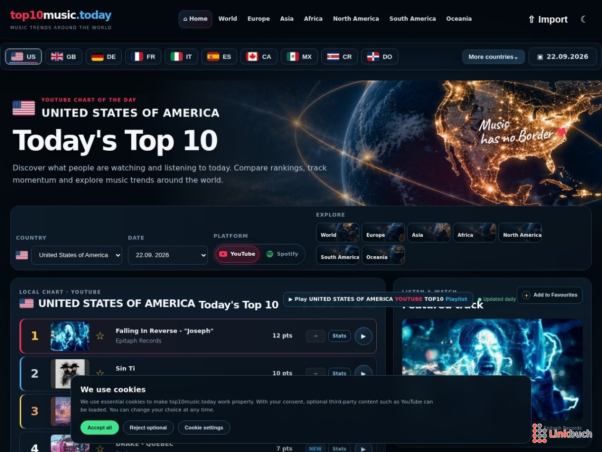 TOP10music.today – Global Music Charts