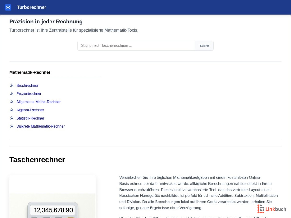 TurboRechner – Kostenlose Online-Rechner