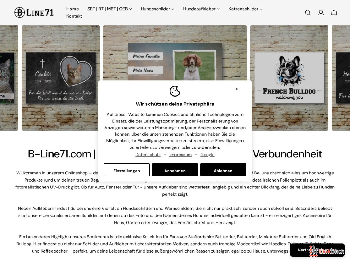 B-Line71.com - Hundeschilder & Hundeaufkleber