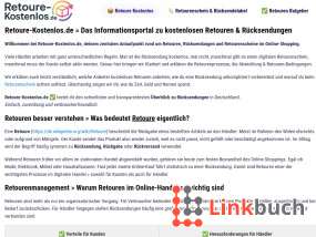 Vorschau auf Retoure-Kostenlos.de » Das Retouren-Portal